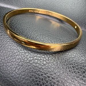 KATE SPADE HEART OF GOLD SLEEK GOLDTONE BANGLE BRACELET NY